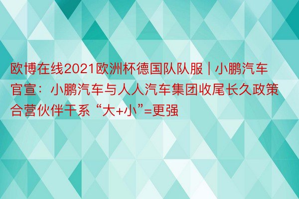 欧博在线2021欧洲杯德国队队服 | 小鹏汽车官宣：小鹏汽车与人人汽车集团收尾长久政策合营伙伴干系 “大+小”=更强