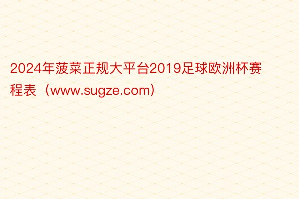 2024年菠菜正规大平台2019足球欧洲杯赛程表（www.sugze.com）